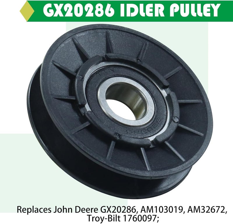 POSFLAG GX20286 V Idler Pulley with GX20287 Idler Pulley GX20006 V Belt Replaces GX20286 Pulley, John Deere Pulley GX20286, John Deere GX20287 Idler Pulley, 690409MA Pulley, 1760097, AM103019, AM32672 - Image 3